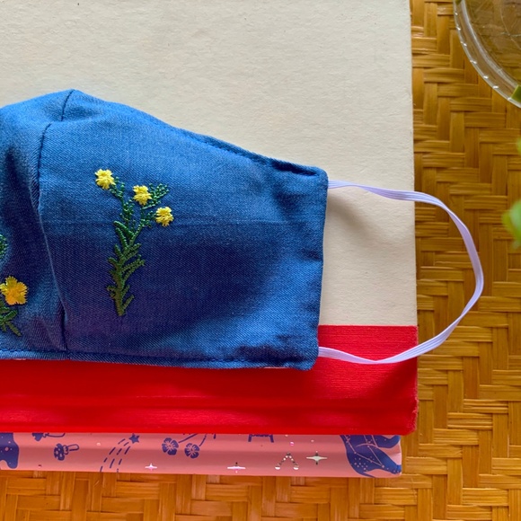 Sold on Etsy Floral Embroidered Face Mask - Picture 3 of 6